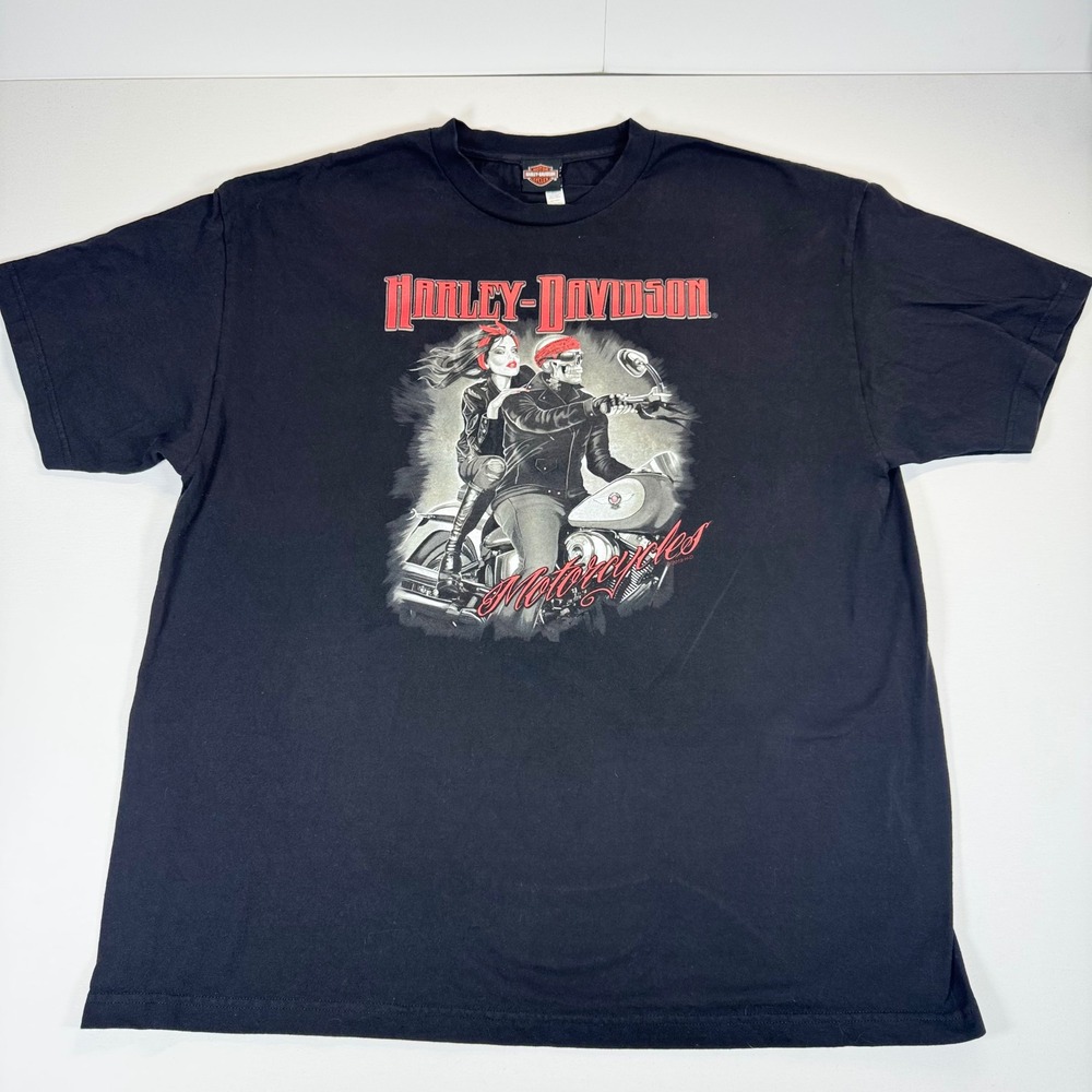 Harley Davidson San Diego California T-Shirt Mens 2XL Black Skeleton Biker Tee